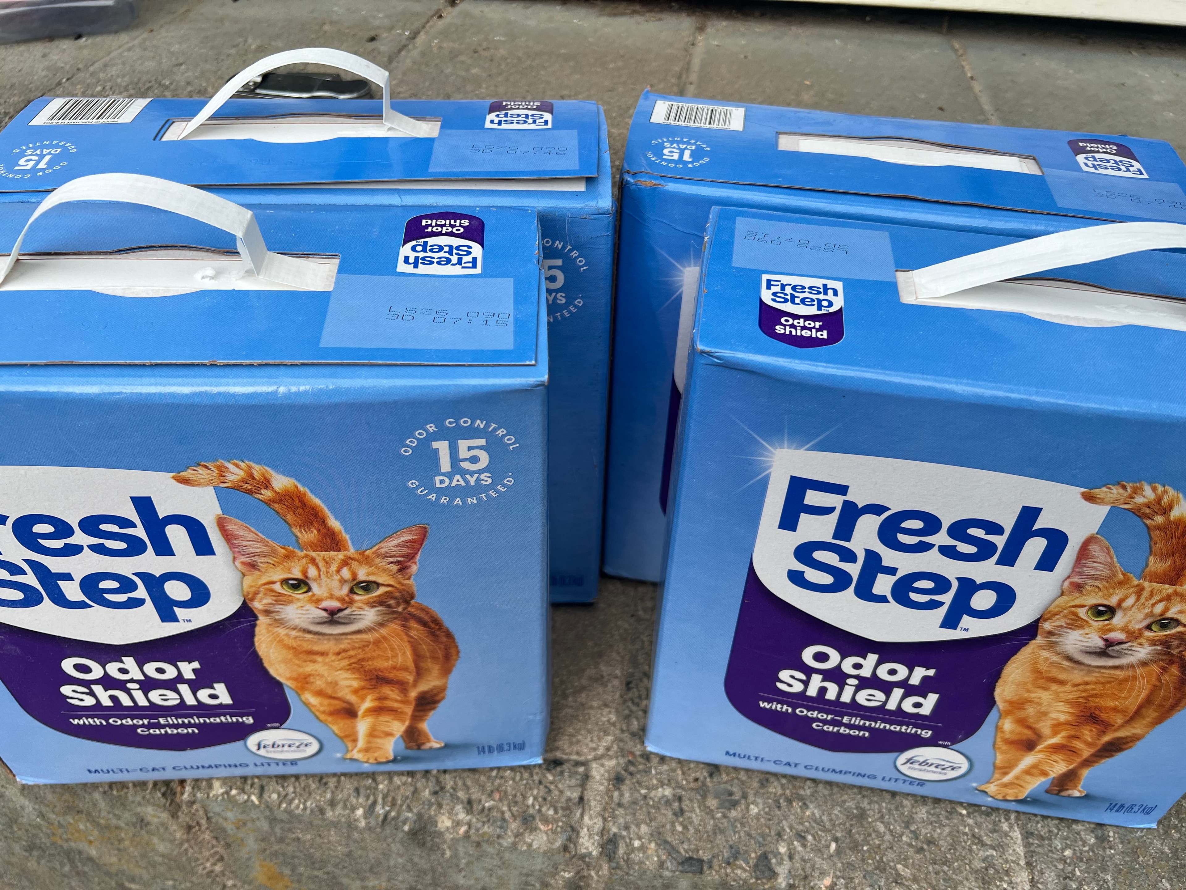 Fresh Step Odor Shield cat litter boxes donated