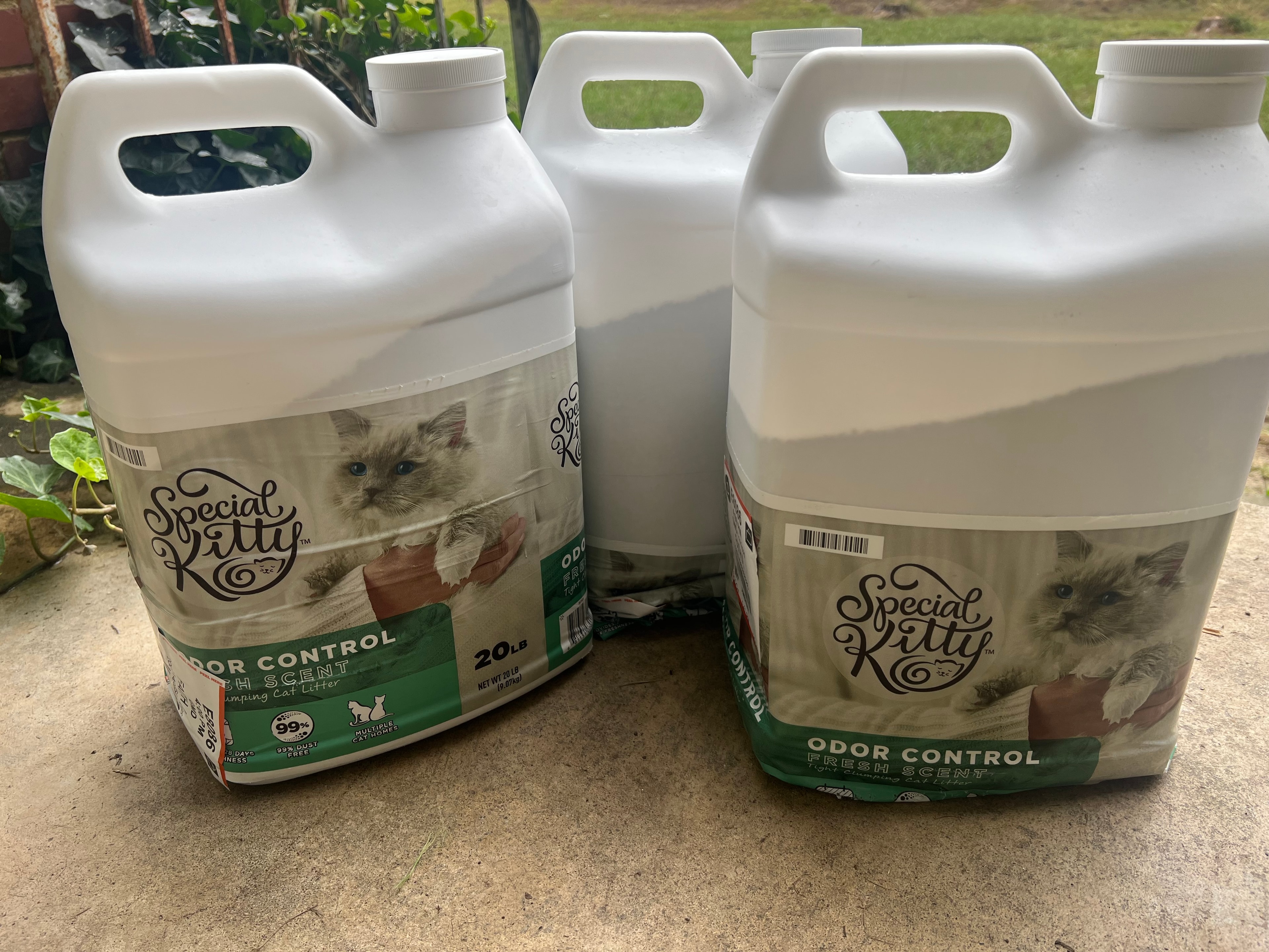 Special Kitty cat litter jugs donated