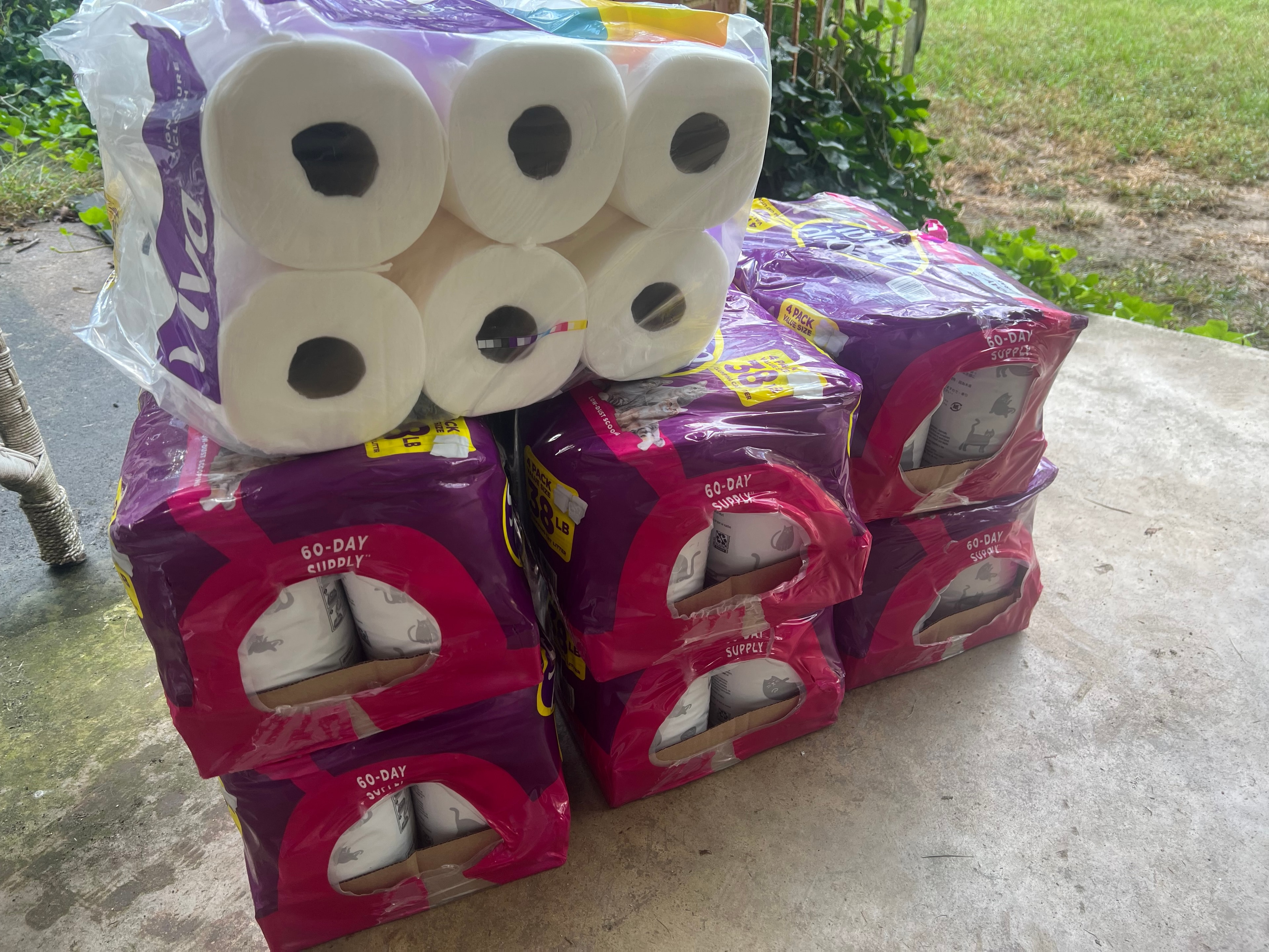 Cat litter and paper towel supplies donated